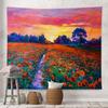 Wall Hanging Tapestry Sunflower Lavender Oil Painting Landscape  Room Decoration Background Cloth