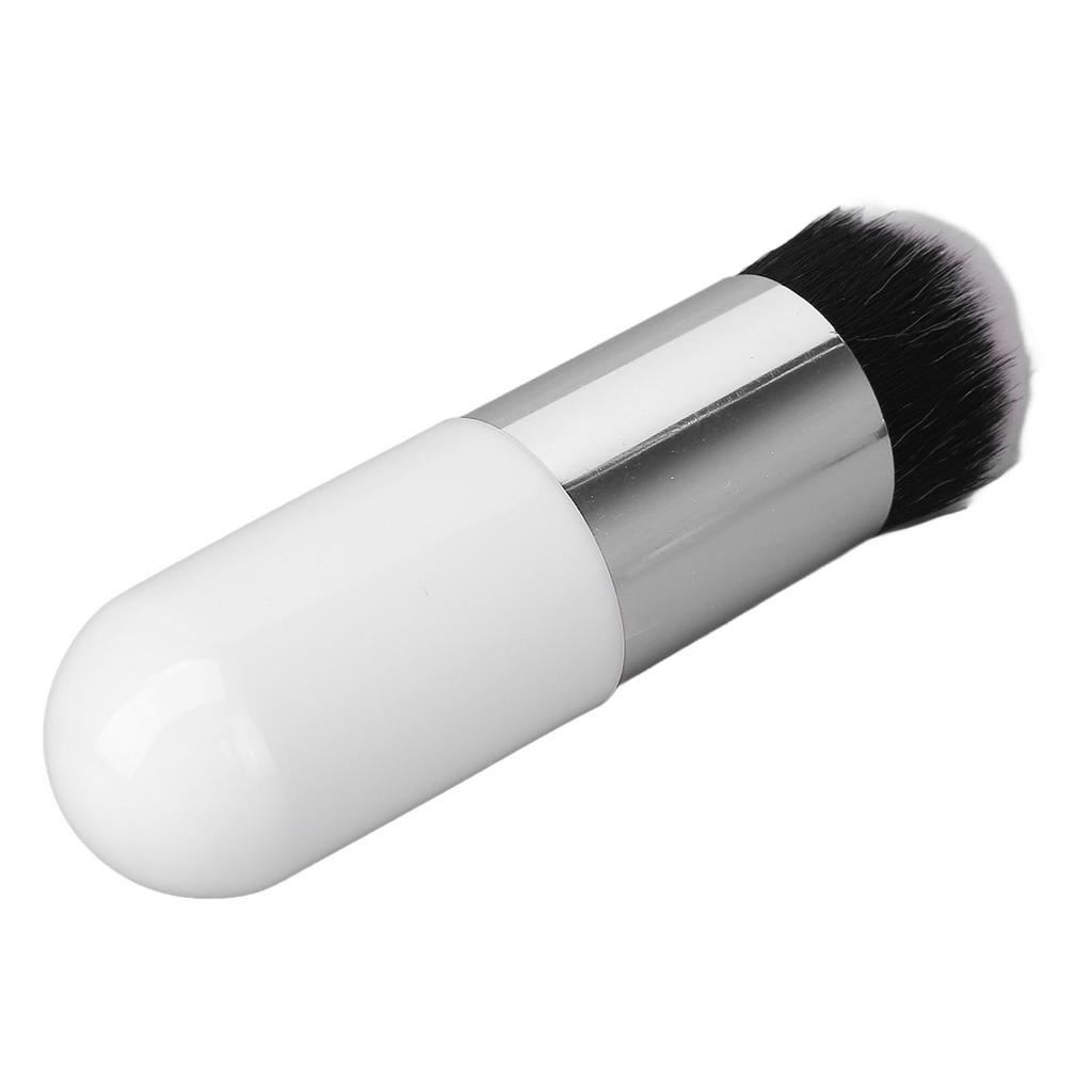 2pcs Foundation Brush Artificial Fiber Soft Comfortable Portable Makeup Brush for Women White Silver
