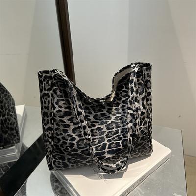 Koreanische Mode Casual Tote Tasche Weibliche Persönlichkeit Leopard Print Große Kapazität Temperament Schulter Achselhöhle Tasche