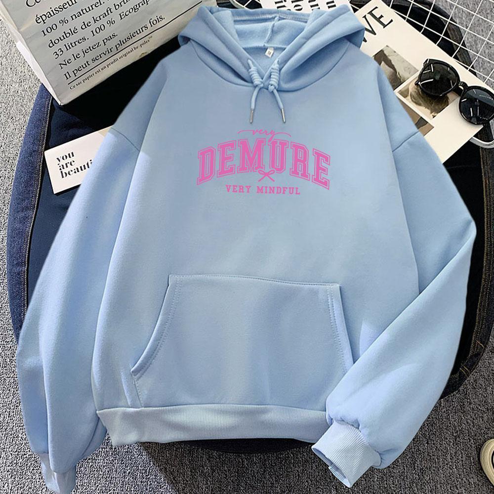 Sehr achtsam Sehr zurückhaltend Hoodies Moletom Feminino Langarm Winter Damen Sweatshirts Rosa Buchstaben Grafik Kleidung Sudaderas