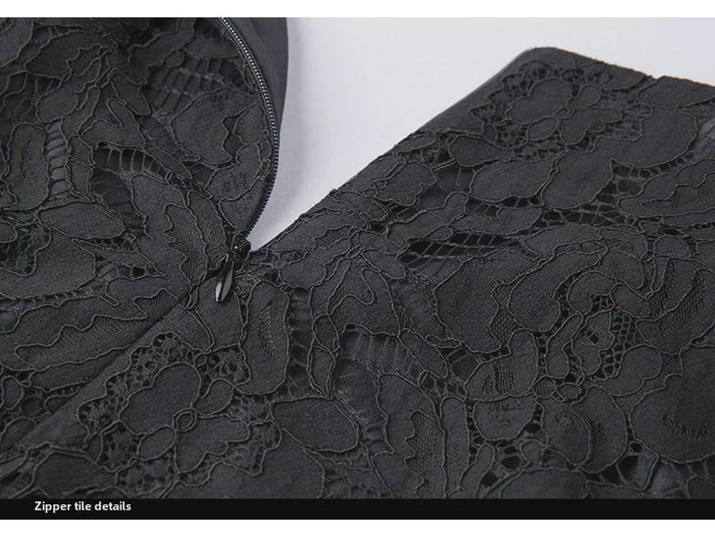 V-Neck Eyelash Lace A-Line Dress, European Style, Summer Fashion, Plus Size, Mid-Length Skirt, Fits Up to 200 Pounds