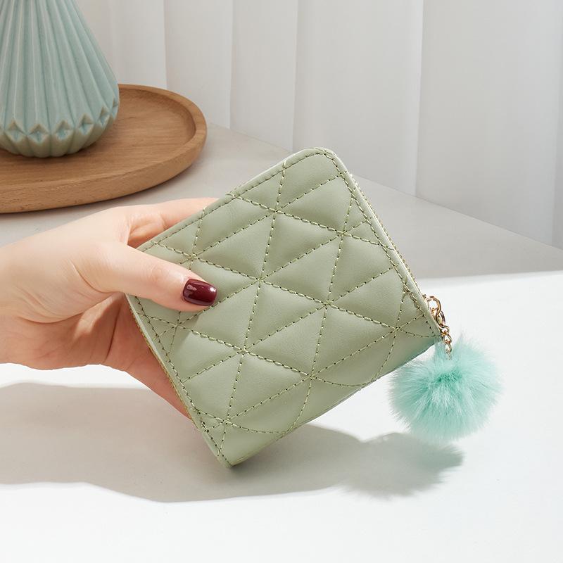 New Double-layer Wallet, Rhombus Iron Standard Decorative Women's Short Hand Change Bag, Casual Bag, One Piece.