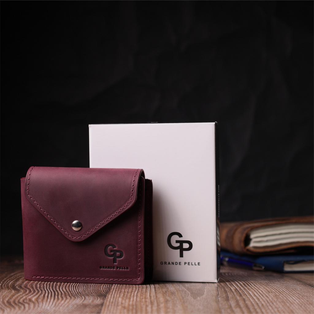 Modische Damen Geldbörse mit Münzfach aus mattem Echtleder GRANDE PELLE Wallet 16805 Bordeaux