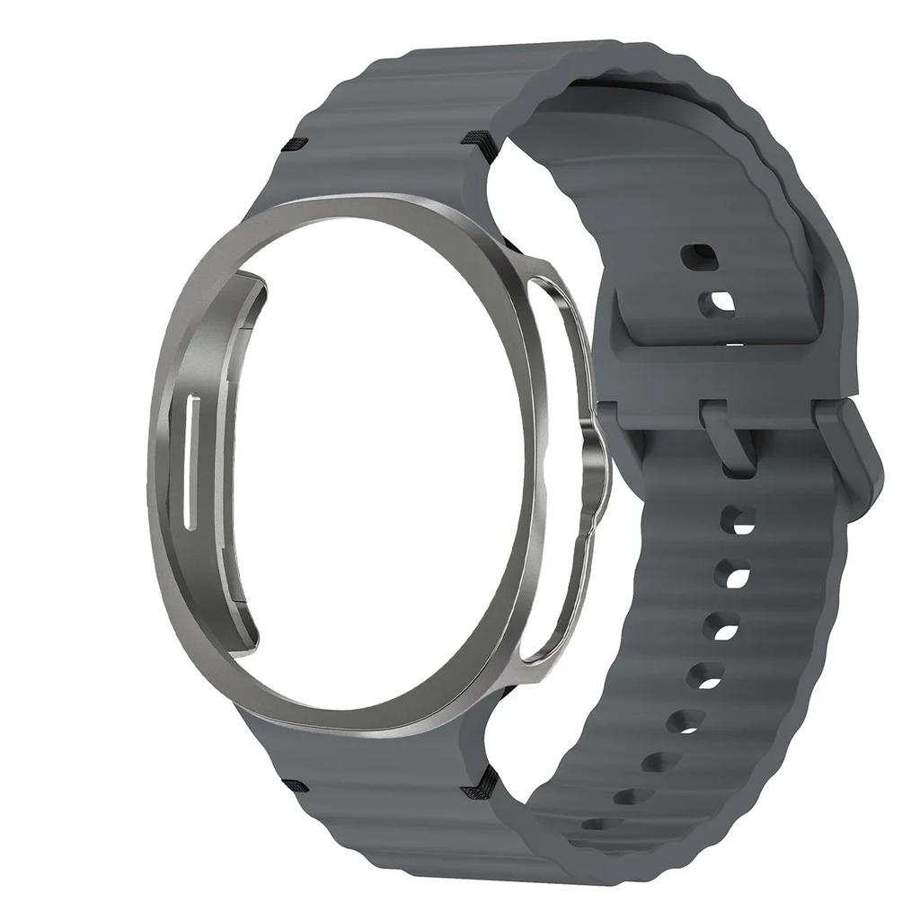 PC Case+Silicone Band for Samsung Galaxy Watch8 classic 46 Bracelet Hollowed Protector Cover For Galaxy Watch8 40 44 Accessories