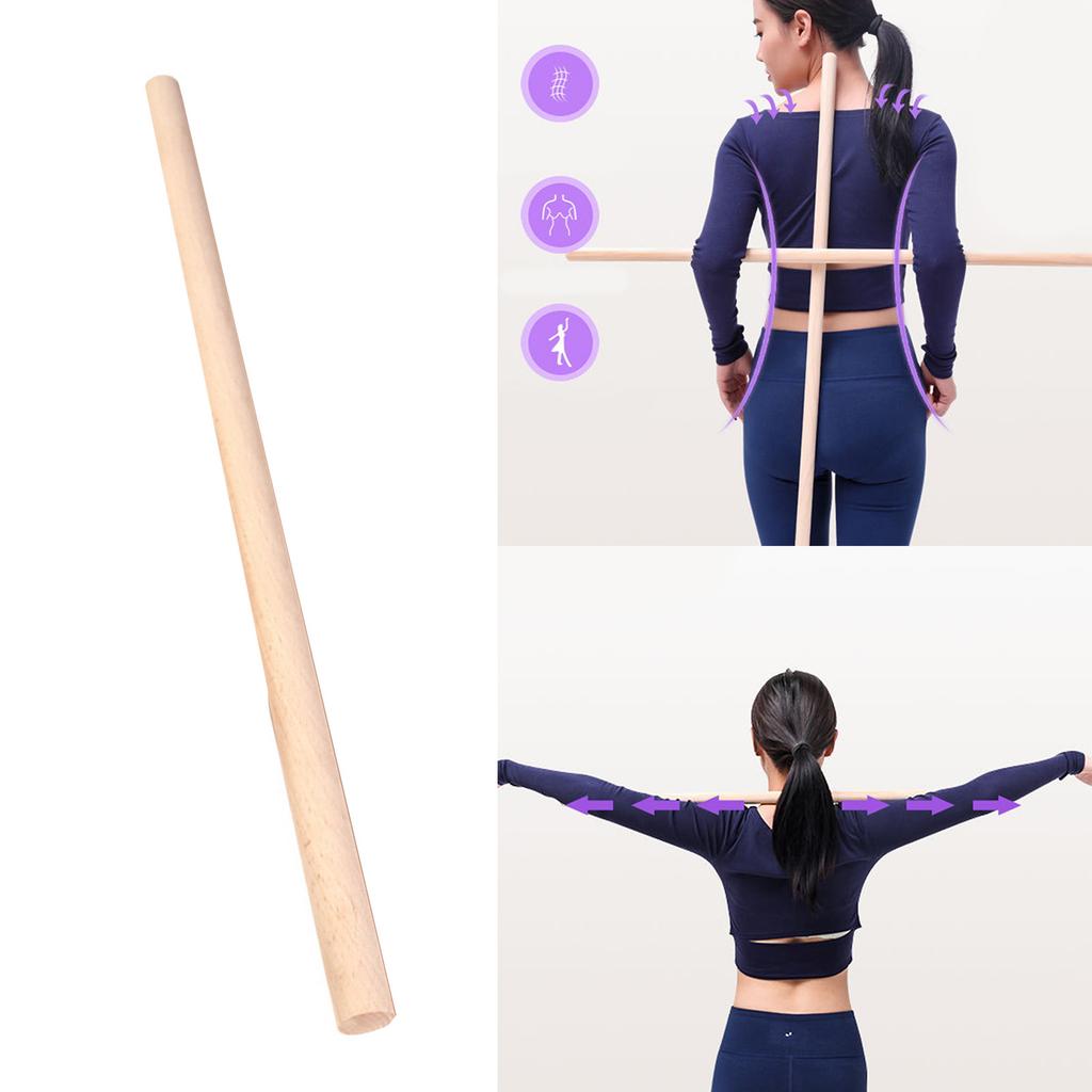 Correct Posture Exercise Stick Wood Yoga Training Stick Posture Corrector for Stretching Flexibility Balance Strength