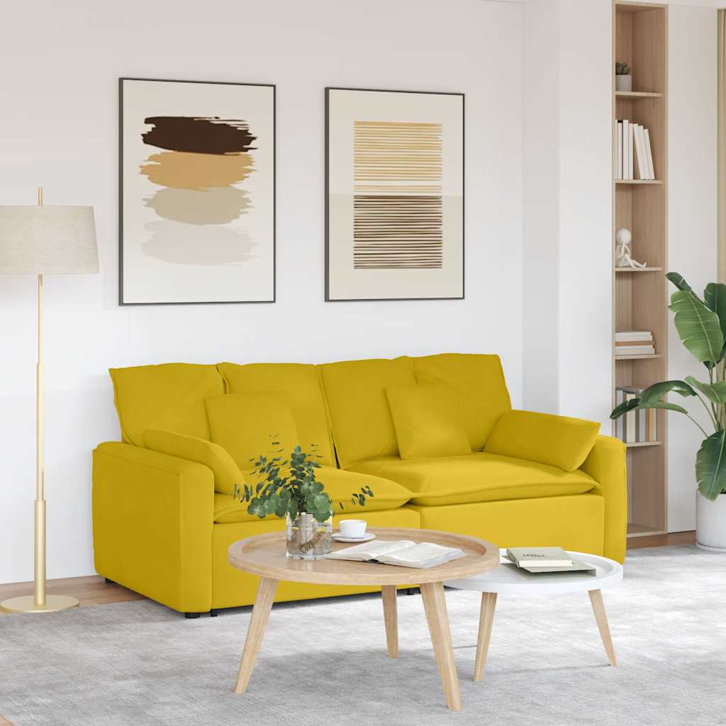 Modular Sofa with Cushions Yellow