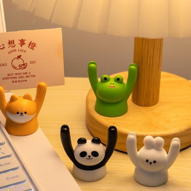 Raising Hand Animal Photo Holder Table Number Holders Microlandscape Ornament Memo Photo Holder Dollhouses Accessories