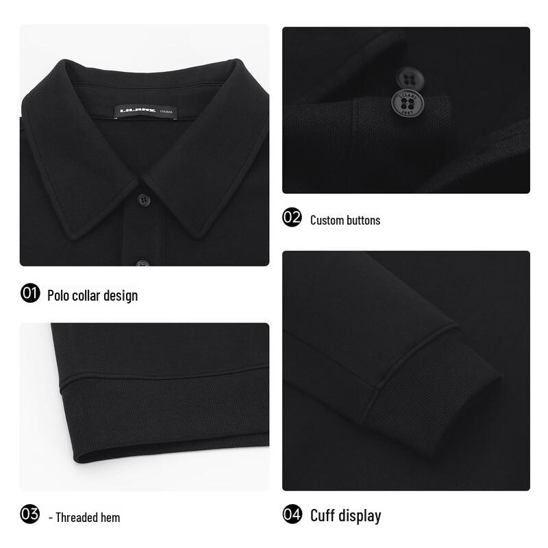 Lilang Men's Cotton Blend Long-Sleeve Polo Shirt