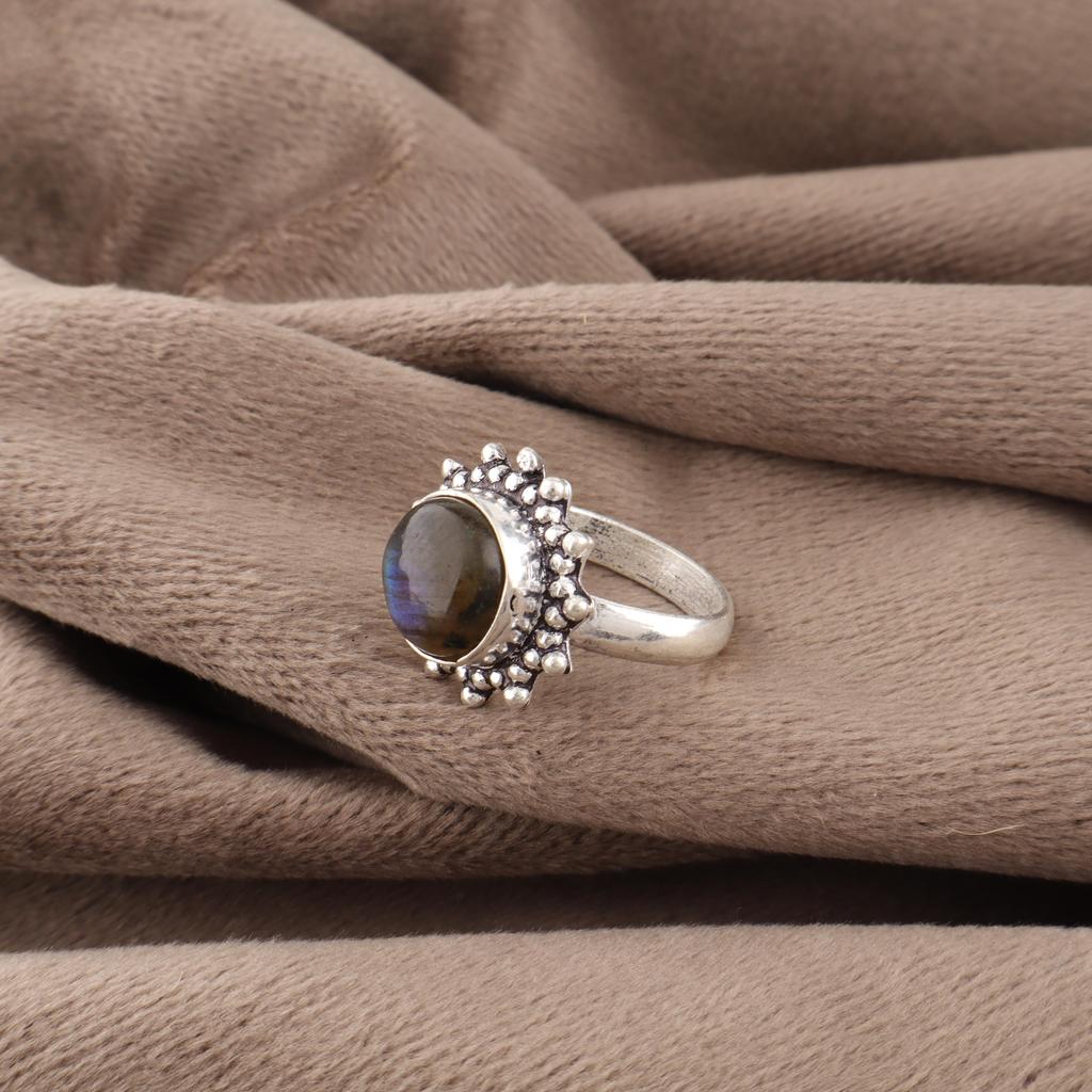 Labradorite Ring, Handmade Gemstone 925 Sterling Silver Ring Dainty Jewelry, Silver Jewelry For Gift