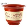 Breathable Nursery Container for Money Tree Plastic Flower Pot Large Plants with Drainage Holes & Saucer Tray, Flowerpot Outdoor Planter,
