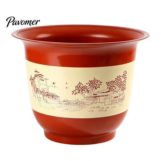 Breathable Nursery Container for Money Tree Plastic Flower Pot Large Plants with Drainage Holes & Saucer Tray, Flowerpot Outdoor Planter,