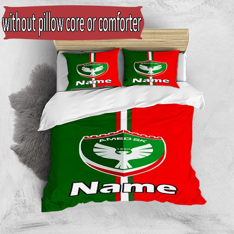 3pcs Duvet Cover Set (1*Duvet Cover + 2*Pillowcase, Without Core), Custom Name Amed SK Pattern Bedding Set, Home Bedroom Decor Gift