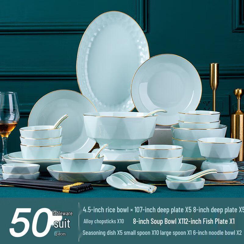 Jingdezhen Ceramic Hand-Painted Gold Dinnerware Set