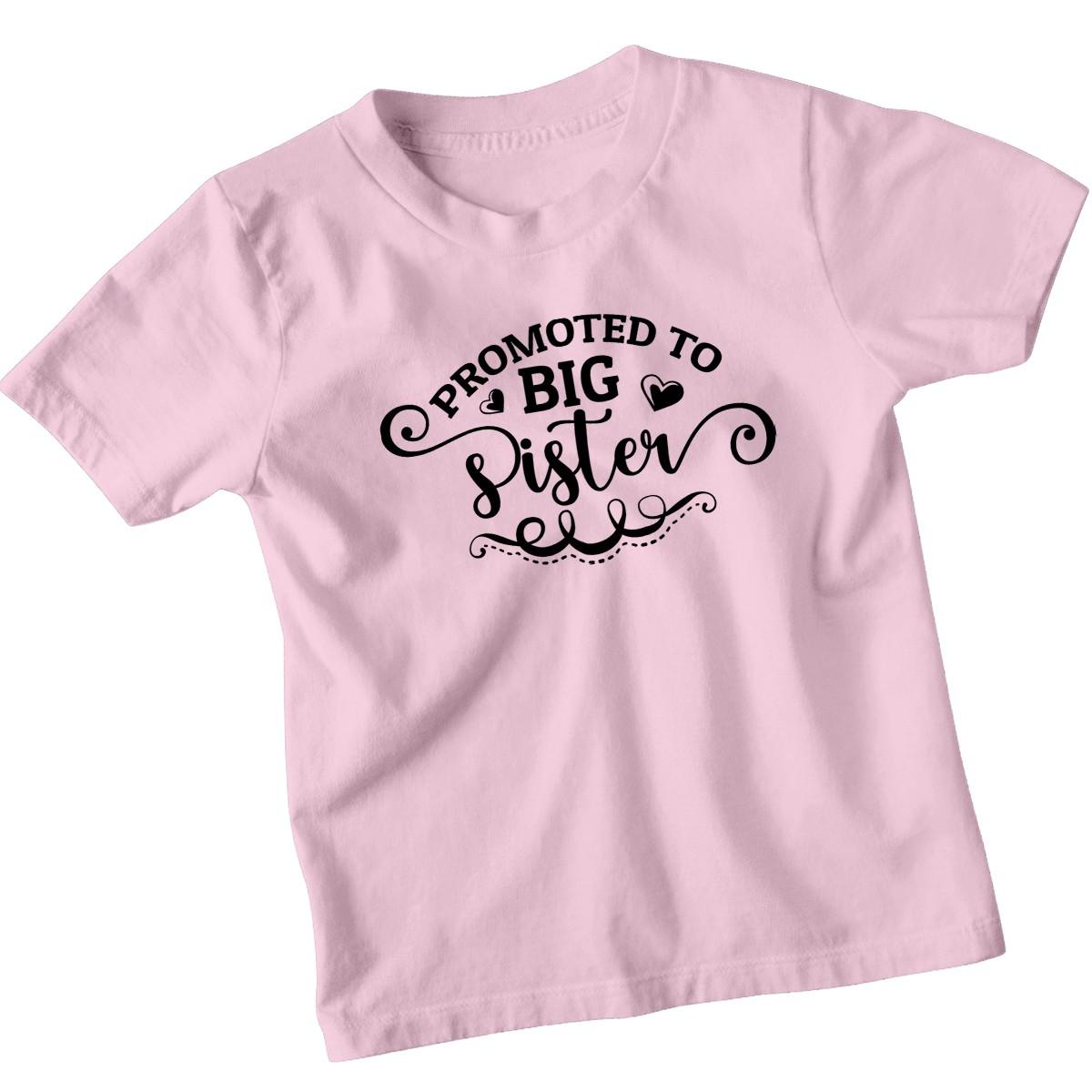Promoted To Big Sister Girls 100% Cotton T-shirt Mens Tees Top Family Sibling Announcement Tee 3XL