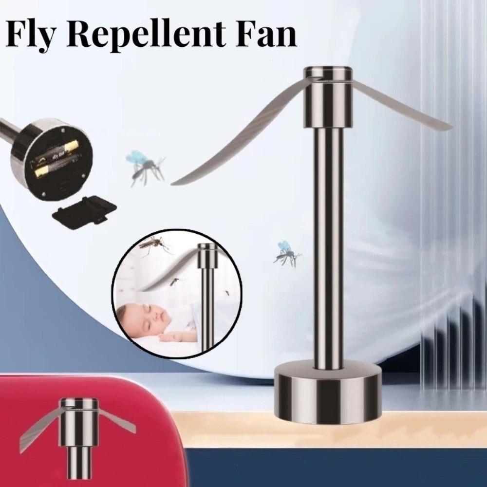 Silent Automatic Fly Trap Battery Power Table Pest Fan Portable Fly Repellent Fan  Home&Outdoor
