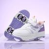 Children's Deformation Roller Skating Shoes 4 Wheel Skating Shoes Flying Roller Skate Sports Wheel Shoes Dual-use Racing Sneaker