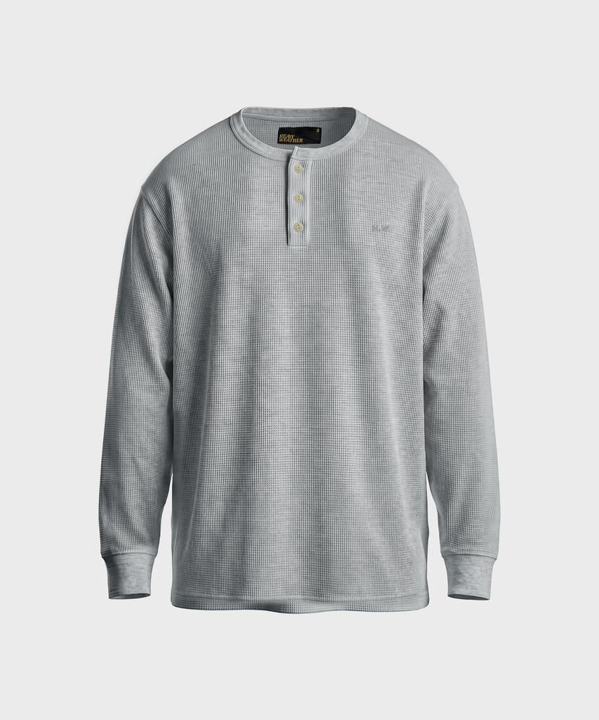 HEBIWEDEO Washable Waffle Henley Neck