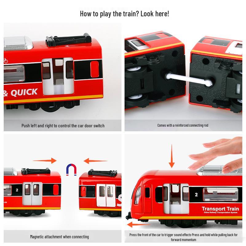 Kaiwei Alloy Subway Train Model with Sound & Light, Magnetic Force, Connect Rod, Pull-back/Remote Control