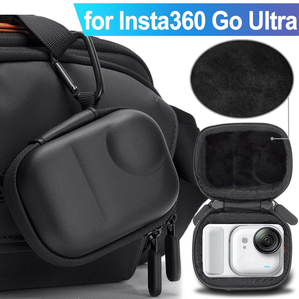 Portable Handheld Storage Bags for Insta360 Go Ultra Travel Carrying Bag Ultra Hard Shell with Carabiner for Insta360 Go Ultra