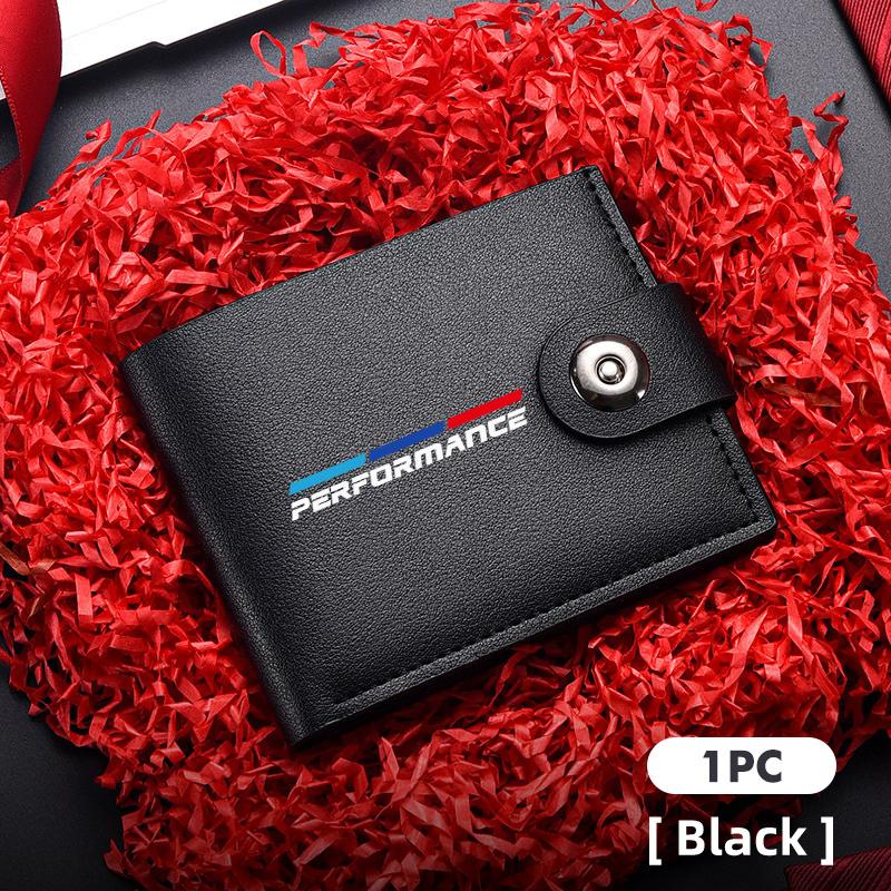 OMPC8 Leather Wallet Short Multi Credit Card Holder Male Purse Money For BMW 1 3 5 Series G30 G32 G38 2021 2020 2019 2018 E46 E91