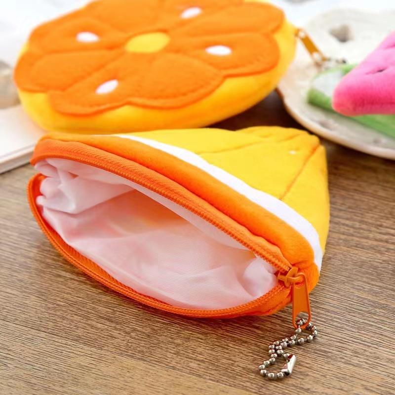 Kawaii Fruits H Coin Purse Children Zip Small Change Purse Wallet Women Pouch Money Bag Girl Mini Short Coin Holder Wallet