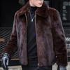 Nouveau manteau d'hiver pour homme en imitation vison, veste en fourrure polaire imitation vison marron, vert social