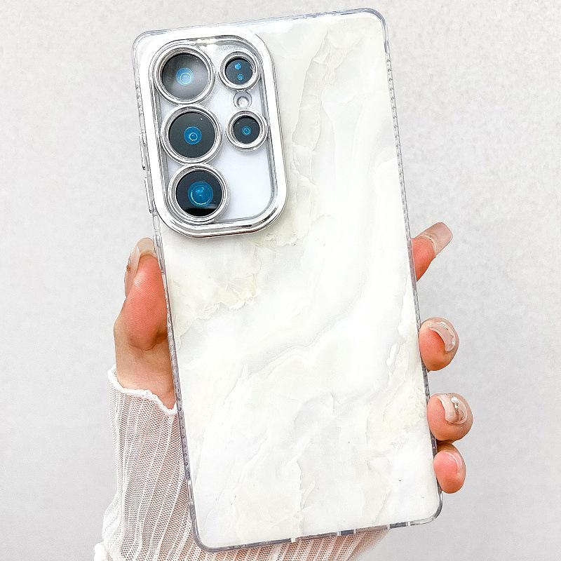 Suitable for New Samsung S25 Ultra Mobile Phone Case S24plus Double Sided Coated Imd Electroplated Marble A55 Case