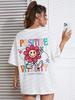 Positive Vitality Sunflower Printed Female Tshirt Harajuku T-Shirts Breathable Short Sleeve Hip Hop Fashion Street Tops Women