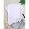European size Women's Fashion Creative Print T-Shirt, Four Seasons Women's Fashion, Simple, Casual, Comfortable, Popular, Soft