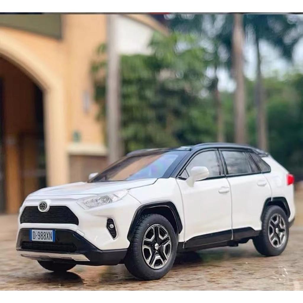 Model de mașină Toyota RAV4 1/32, mașină de jucărie din aliaj, model de colecție, cu lumină și sunet, mașină de jucărie pentru băieți, copii mici, mașină cadou