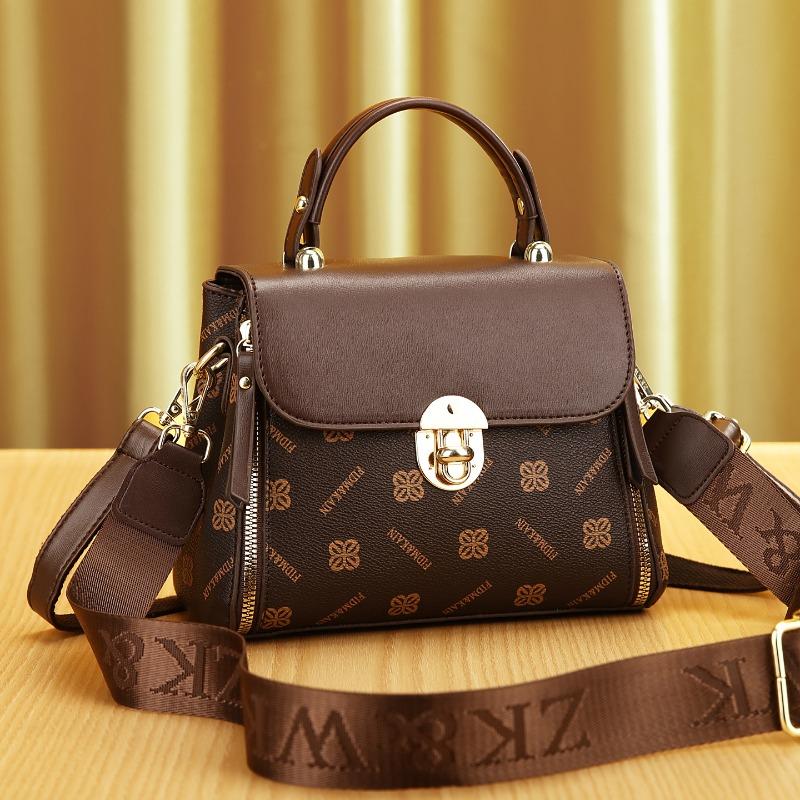 

Women s New Fashion Women s Bag Temperament Printed Large Capacity Portable Shoulder Crossbody Bag Versatile Small Square Bag кофейный