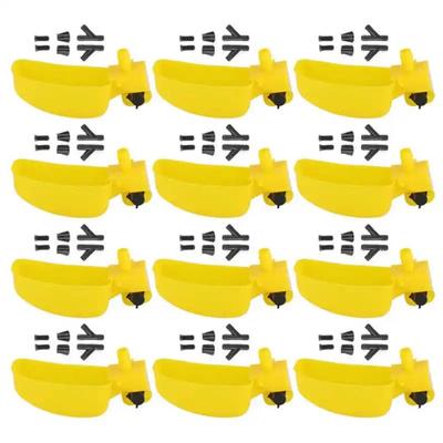 12Pcs Automatic Quail Drinking Bowl Suspension Plastic Bird Waterer Feeder Convenient Practical Drinking Cup Bowl Goose
