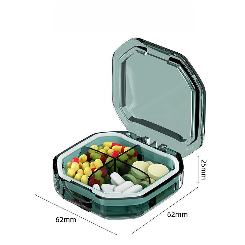 6 Grids Pill Storage Box Travel Medicines Storage Box Drug Separation Mini Portable Organizer Container With Seal Ring