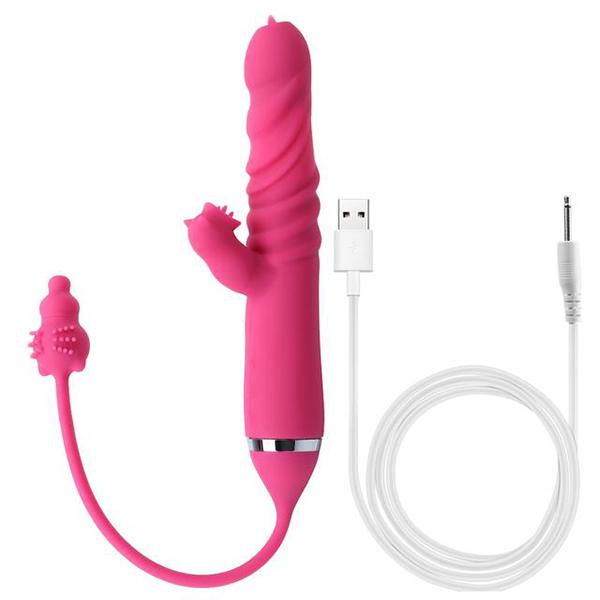 3 Modes Telescopic Dildo G -Spot Massage 10 Frequency Sex Toy for Women Tongue Licking Vibrator Vagina Clitoral Stimulator