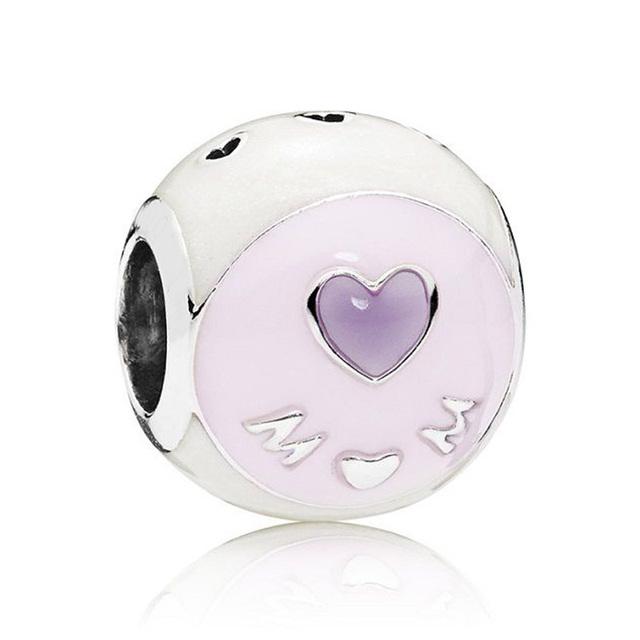 Wintry Delight Snowflake Ball Blue Swirls Pearlescent Dreams Charm S925 Sterling Silver Beads Fit Bracelet DIY Jewelry