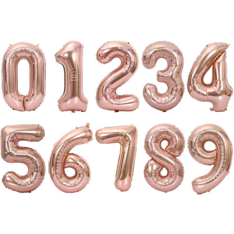 32-Inch Body Shaping Numeric Balloons - Gold & Silver, Floating Birthday & Celebration Decor