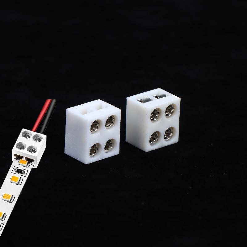 LED Strip Connector Kits 2/10Pcs 8mm 2Pin Screw Fixing No Soldering for Home DIY Decor