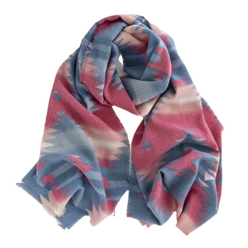 Winter New Pattern Imitation Cashmere Scarf Literary Retro Scarf Women's Warm Cashmere Feel Scarf Versatile Shawl