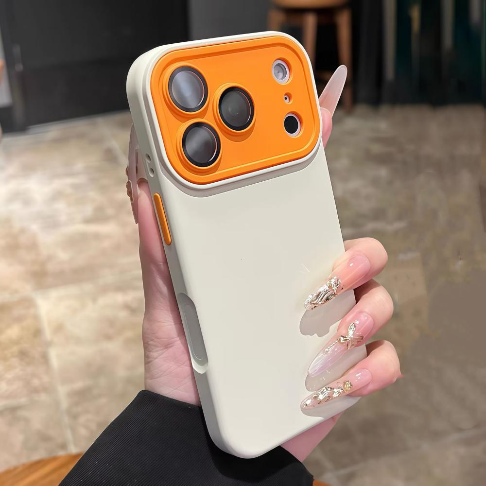 Large Window Hit Color Lens Protect Case for iPhone 17 Air 16 15 14 Plus 13 12 11 Pro Max Silicone Soft Matte Phone Cover