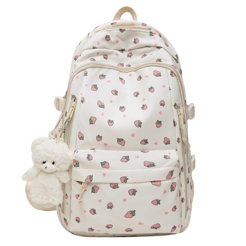 Schoolbag College Style School Bag Female College Student Korean Small Floral Backpack Versatile Large Capacity Junior High School Student Backpack 