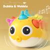 Pufferfish Baby Roly-Poly Rattle Toy with Teether Button Motor Skills Hand-Eye Coordination Early Learning Toy Newborn Gift
