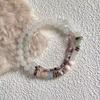"Yinhua Ru Jiu" Tianshan Emerald Tourmaline Beaded Bracelet - New Chinese Style, Luxury INS Aesthetic.