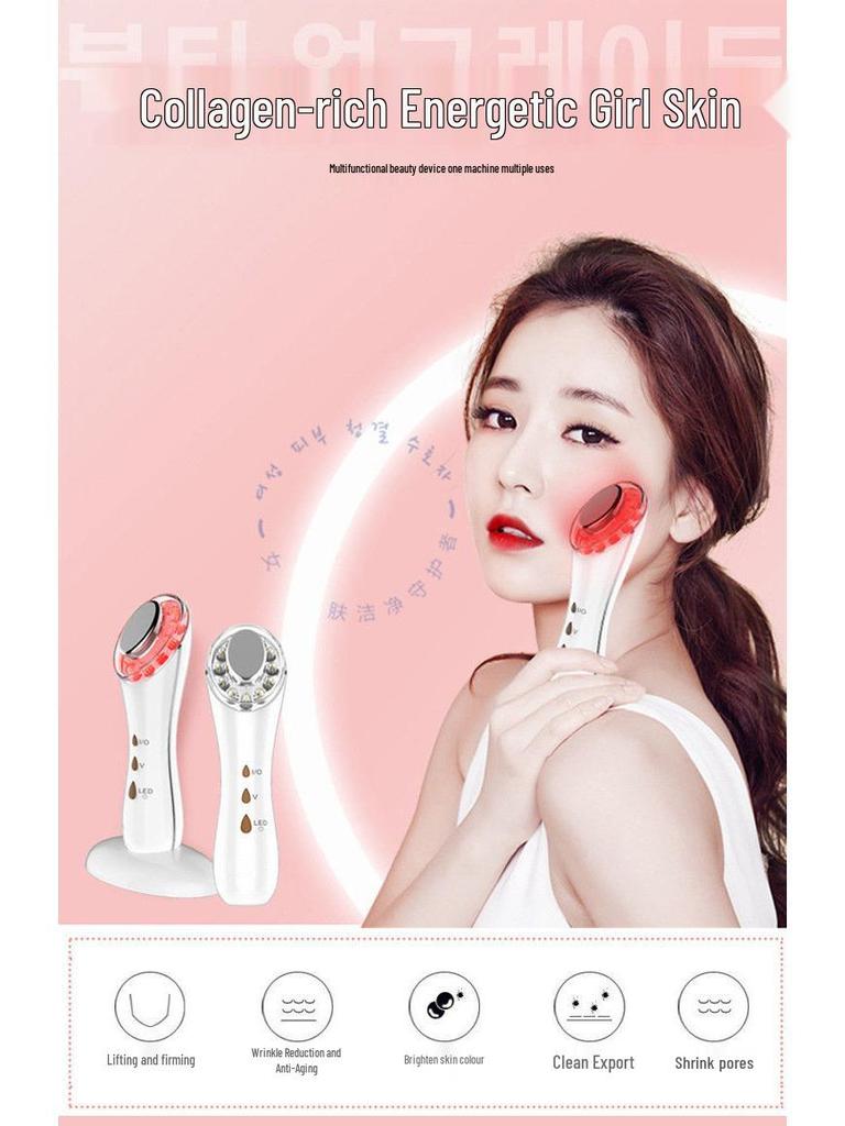Ultrasonic Iontophoresis & Vibrating Light Therapy Skin Rejuvenation Device