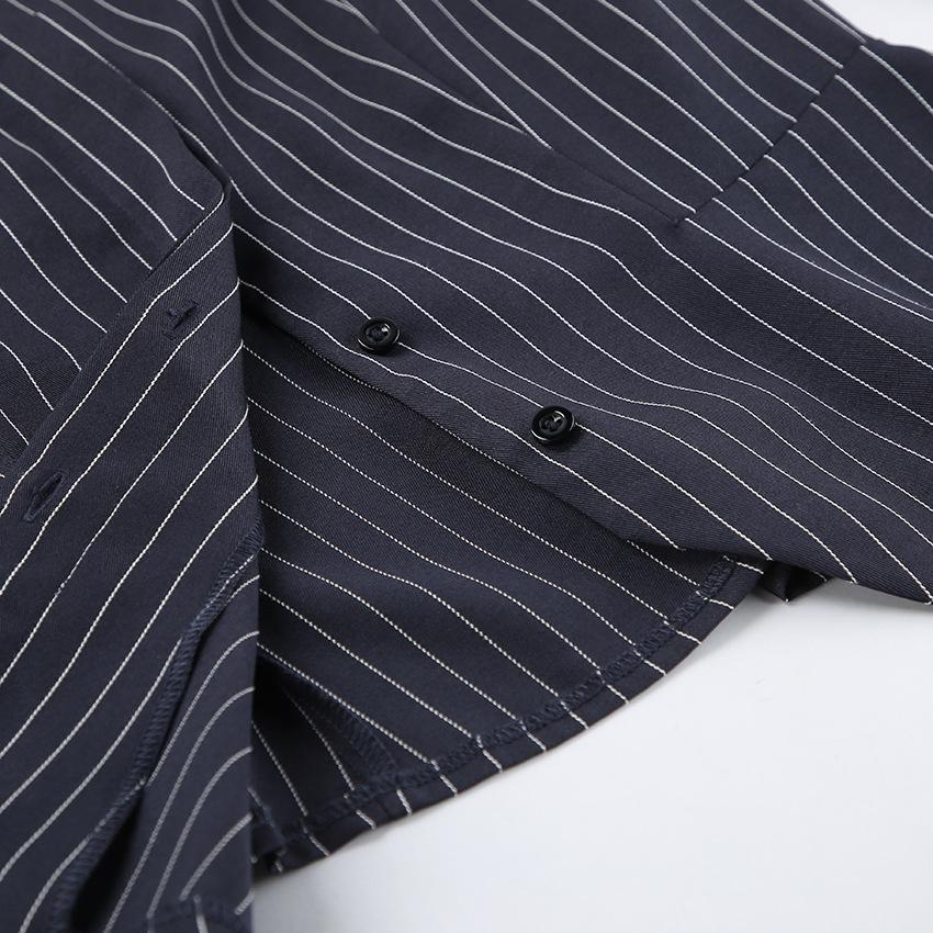 Spring 2026 Striped Halterneck Slim-Waisted Two-Piece Suit: Top & Skirt