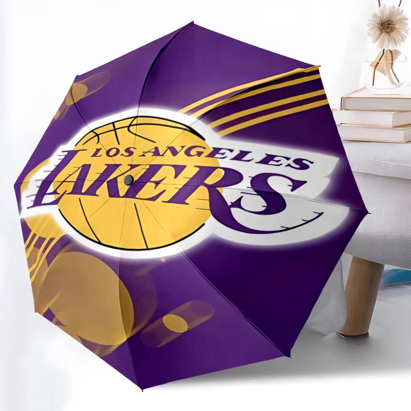 Printed Los Angeles Lakers logo Folding Umbrella,Outdoor,Leisure,And Travel Umbrella,Durable Umbrella Fabric,Birthday And Holiday Gift