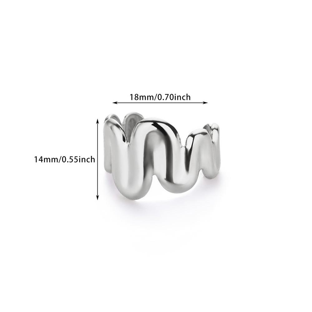 Goldfarbene unregelmäßig verdrehte Edelstahl offene Ringe für Damen Ehering Ästhetischer Schmuck Zubehör Weihnachtsgeschenk Bff