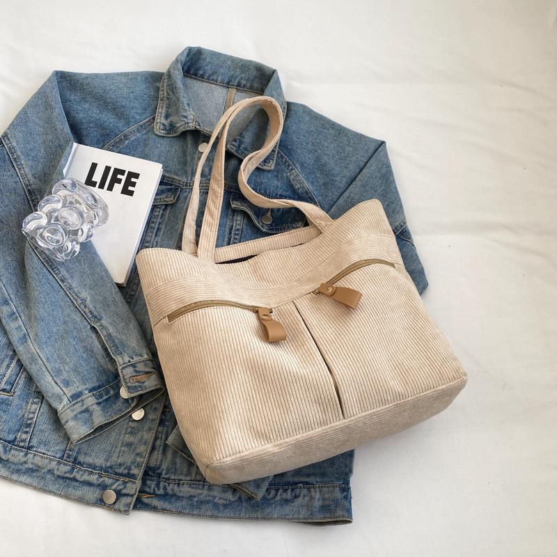 

Stylish Large Capacity Women s Canvas Tote Bag Vintage Casual Shoulder Purse хакі