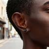 Vnox 5/7/8mm Wide Magnetic Ear Clip No Piercing, Stainless Steel Black White Zircon Hip Hop Ear Clip for Men Women, Jewelry Gift