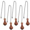Pull Chain for Light Fixtures Ceiling Fan Pull Chain Set Log Color Vintage Style 5Pcs