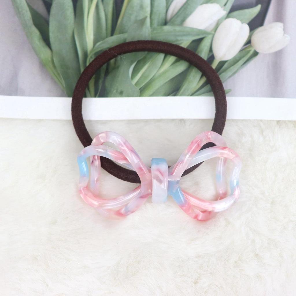 Nan Rui High Elasticity Bow Hair Tie, Korean Style Acetate Pearlescent Floral Ring